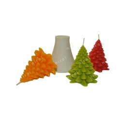 Christmas Tree Pillar Silicone Candle Mould SL567, Niral Industries